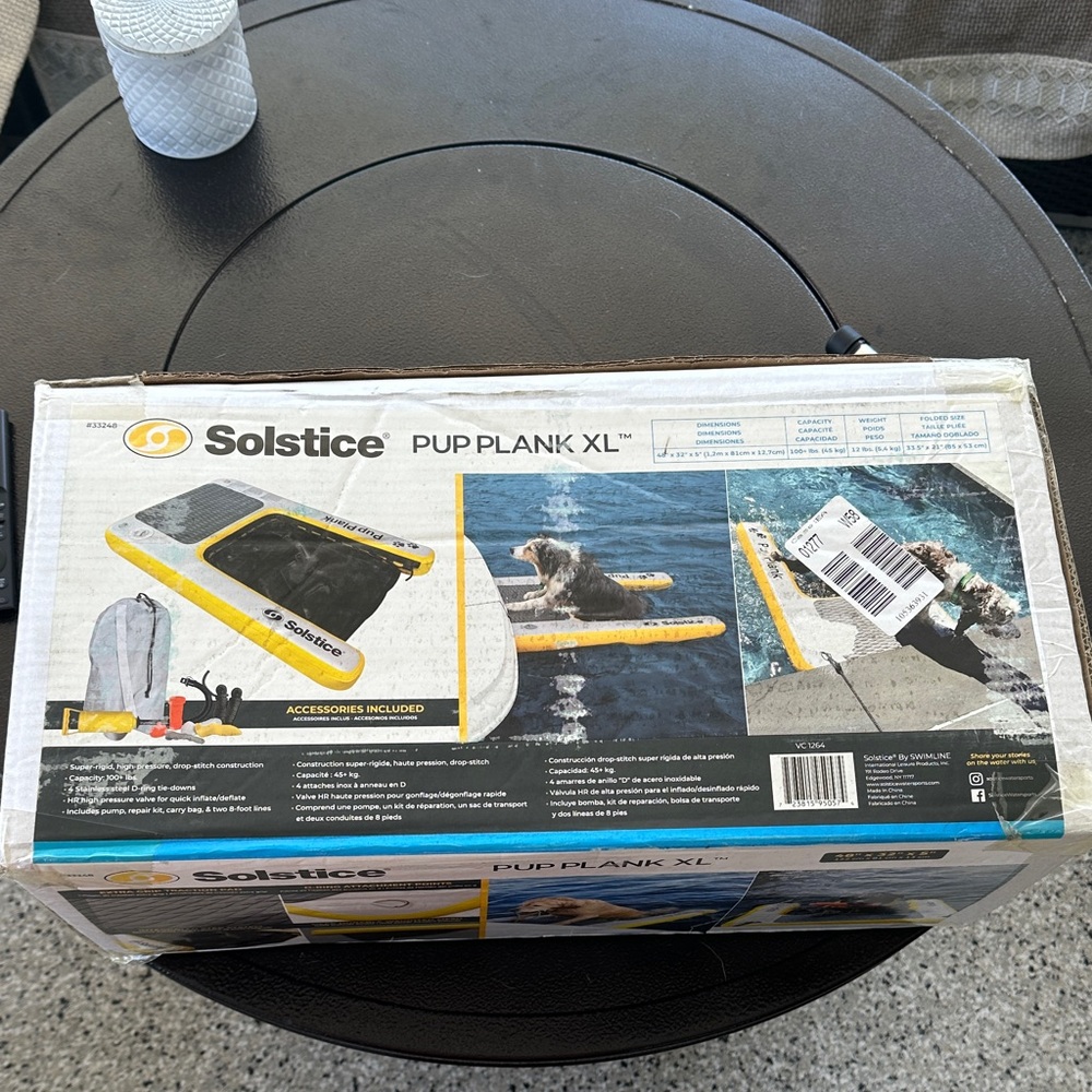 Solstice Pup Plank XL Inflatable Pet Ramp - Yellow and Black. Brand new.